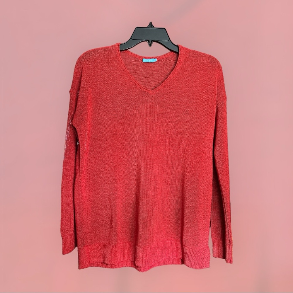J.McLaughlin V-neck Pullover Sz Sm Orange